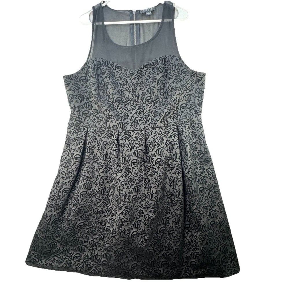 Forever 21+ Women Plus Size 3X Black Velvet Dress Sleeveless Dark Romantic Goth